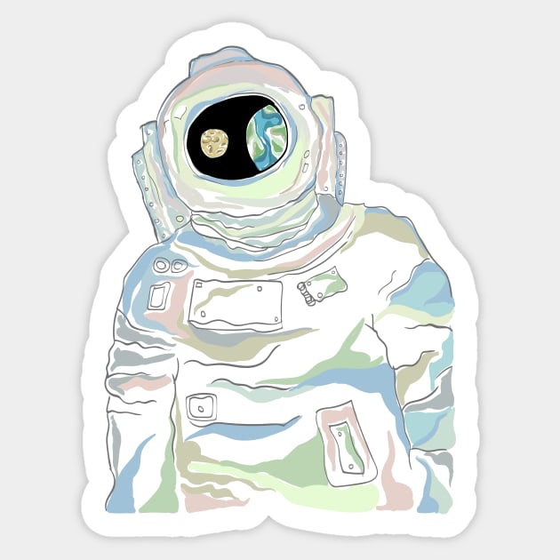 Spaceman Sticker by Kuhtina